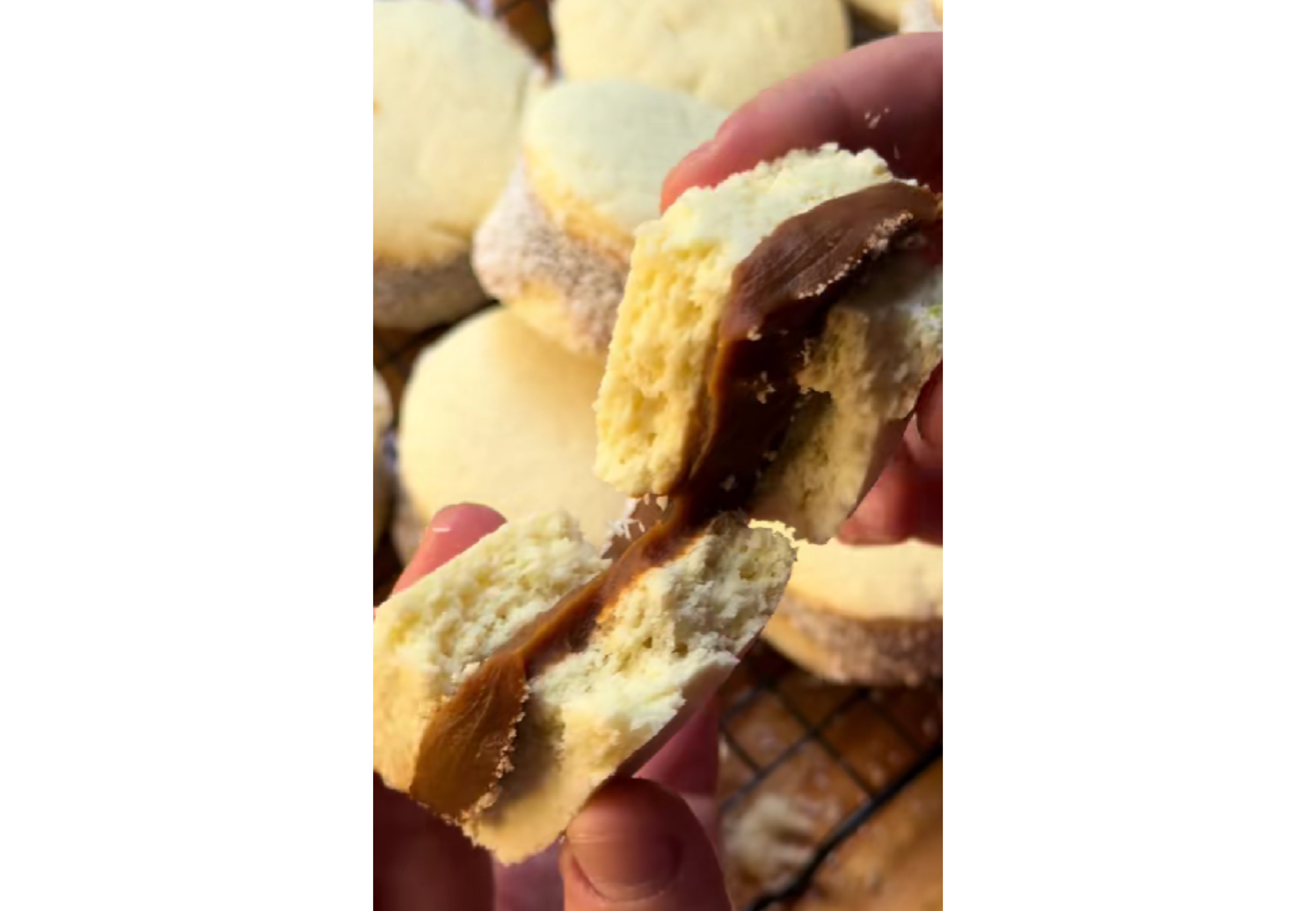 Así quedan los alfajores de maicena.