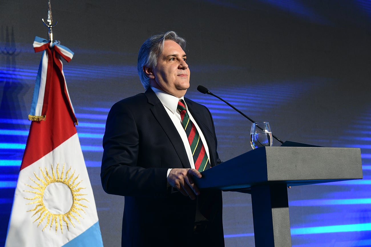 El gobernador Martín Llaryora en la apertura de la FIAC 2025. (Ramiro Pereyra / La Voz)
