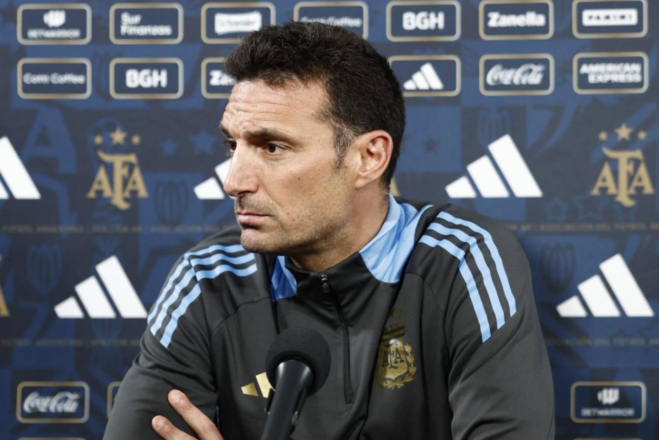 Lionel Scaloni, DT de la selección argentina de fútbol, en conferencia de prensa en la previa del choque con Puerto Rico. (Captura de pantalla)