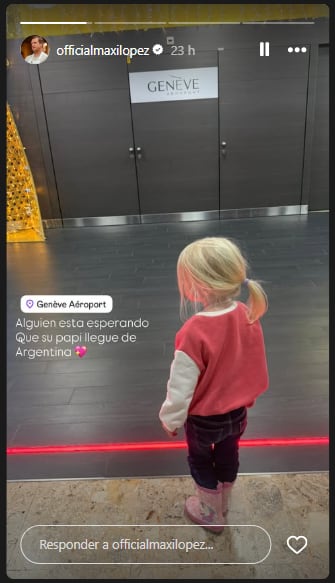 El emotivo encuentro de Maxi López con su hija Ella y su esposa en Suiza
