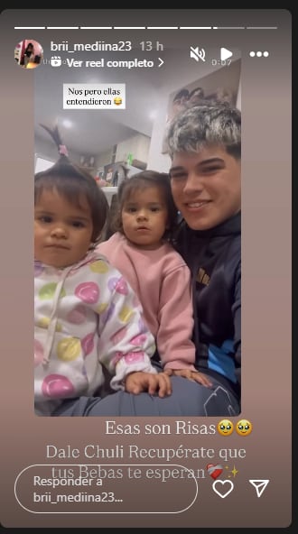 El posteo de la hermana de Thiago Medina de él con sus gemelas que causó emoción