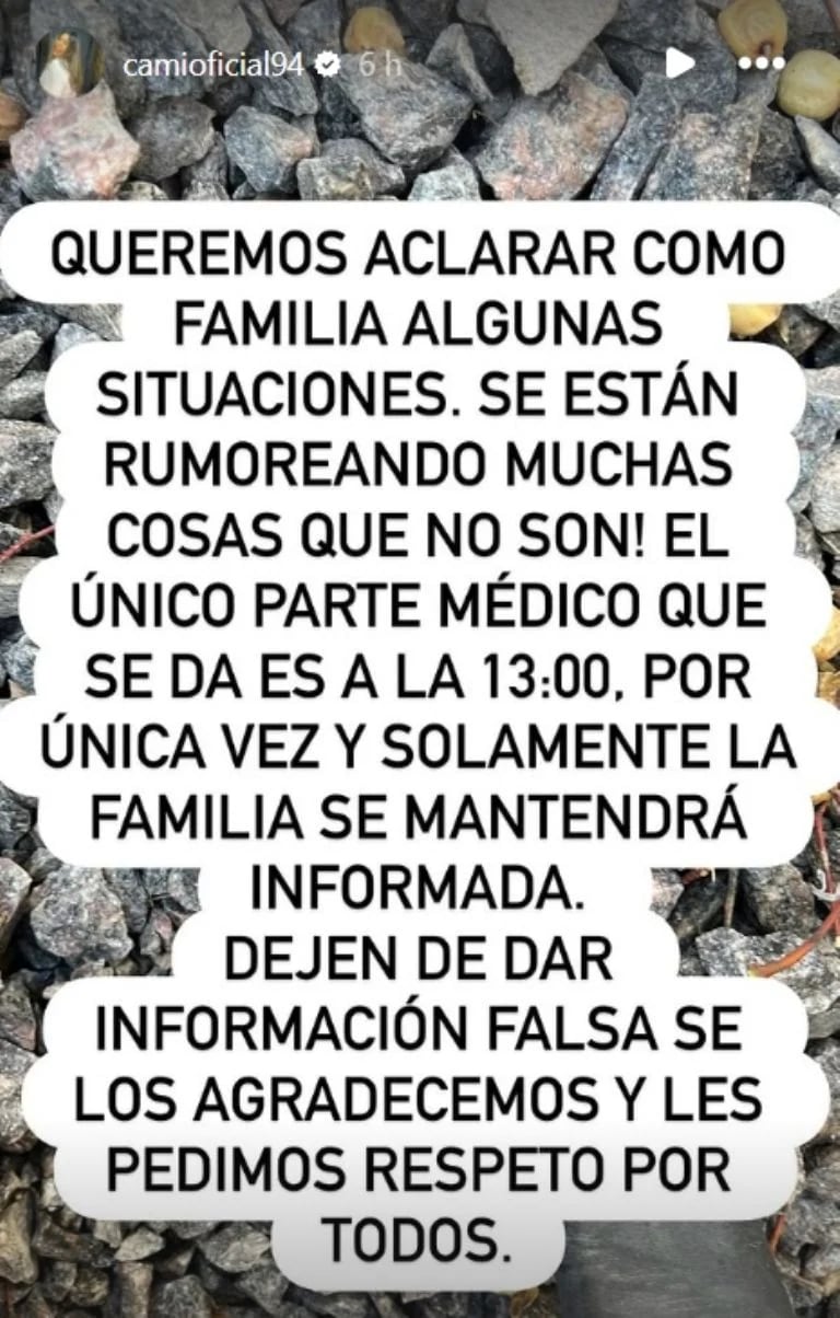 Camilota a través de su cuenta de Instagram.