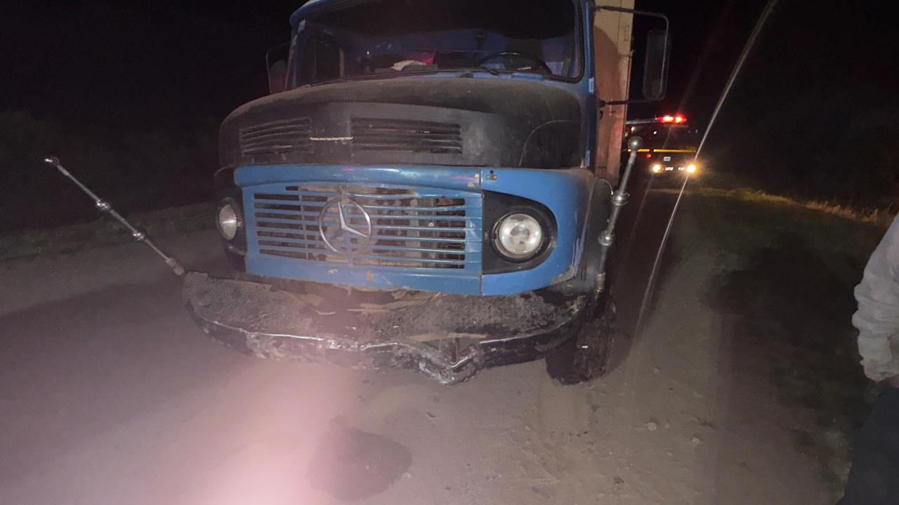 El camión involucrado en el siniestro vial en Río Primero.