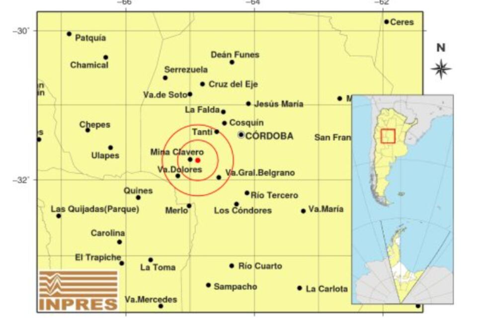 Un sismo de 3.3° se registró en las sierras de Córdoba