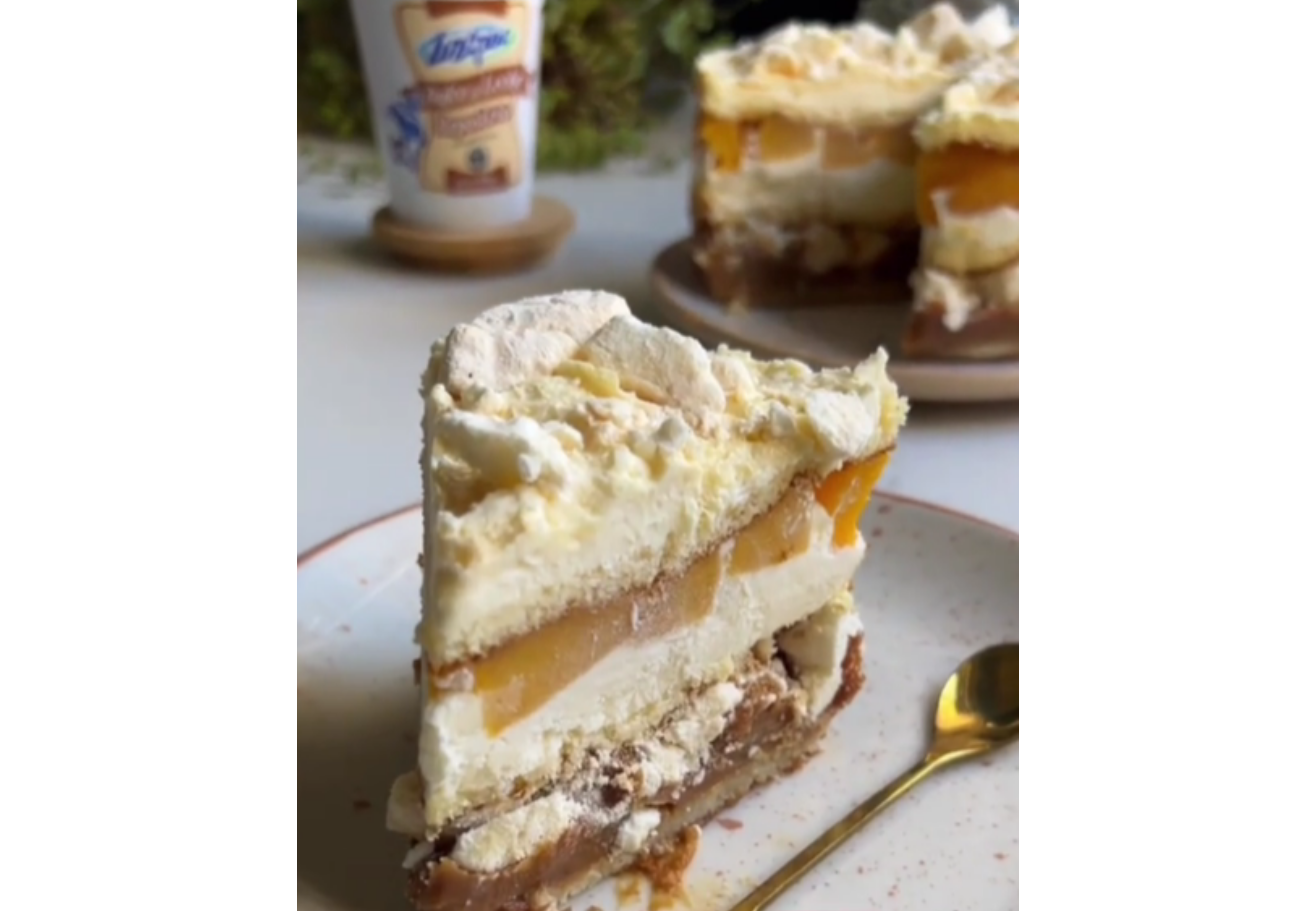 Así queda el postre chajá.