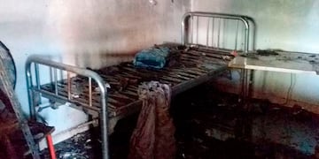 Estado en el que quedó la habitación donde estaba la víctima (La Arena)