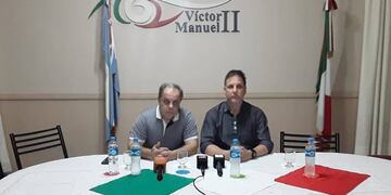 Franco Tirelli, diputado electo por Sudamérica en Italia y el presidente de la Sociedad Italiana de Rafaela Manlio Martinoli