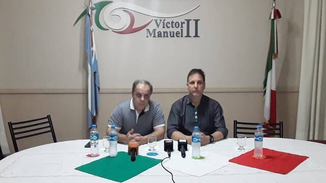 Franco Tirelli, diputado electo por Sudamérica en Italia y el presidente de la Sociedad Italiana de Rafaela Manlio Martinoli