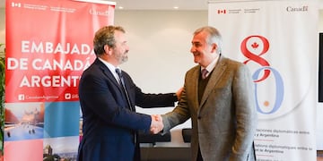 El gobernador Gerardo Morales mantuvo un encuentro con el embajador de Canadá, Reid Douglas Sirrs, de cara a la participación de Jujuy en la Convención Minera PDAC 2022 en Toronto.