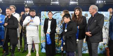 Los hijos de Maradona en el "Partido por la Paz".
