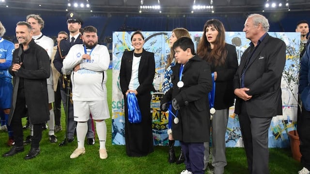 Los hijos de Maradona en el "Partido por la Paz".