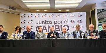 Presentación de la Alianza Juntos por el Cambio para las próximas elecciones provinciales en Córdoba del 25 de junio de 2023.