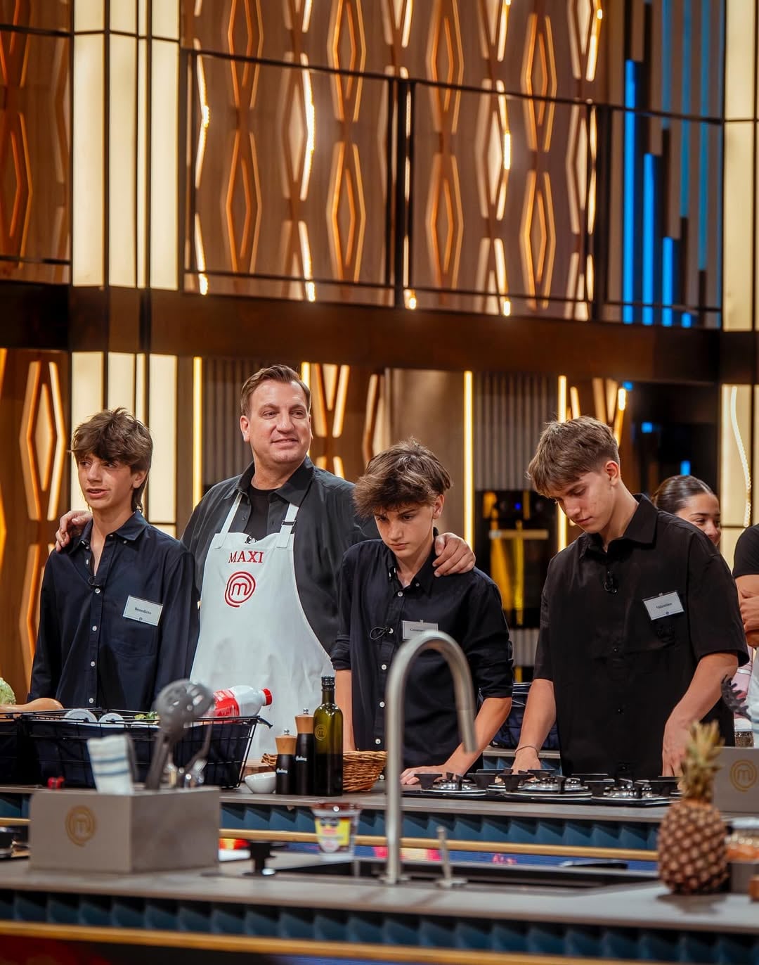 Maxi López y sus tres hijos