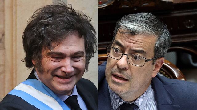 El líder de La Libertad Avanza y el legislador peronista se cruzaron en el Congreso.