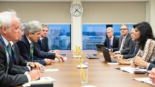 Reunión entre Caputo y Gita Gopinath, en Washington, en octubre pasado.