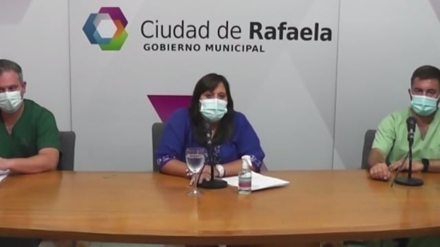 Emilio Scarinci, director del Hospital, Myriam Villafañe, secretaria de Desarrollo Humano y Diego Lanzotti, subsecretario de Salud