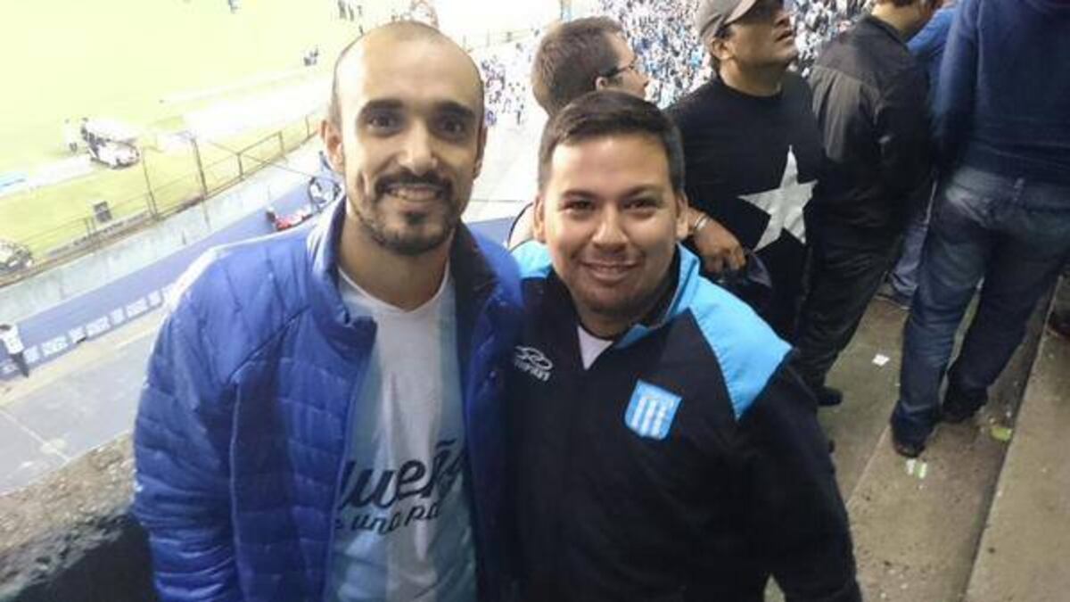 Abel Pintos es hincha de Racing y ha ido a la cancha en varias ocasiones.