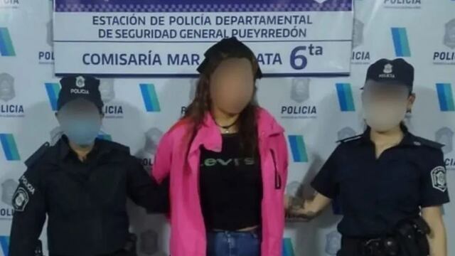 Erika G, integrante de la banda de "Yiyo" Ramallo, detenida en Mar del Plata el 10 de marzo