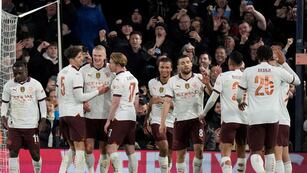 Haaland marcó cinco goles en el Manchester City para la FA Cup. (AP)