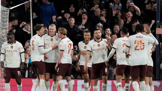 Haaland marcó cinco goles en el Manchester City para la FA Cup. (AP)