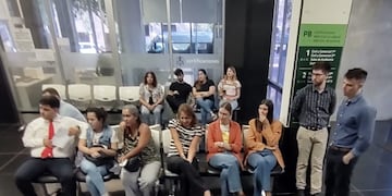 Trabajadores judiciales se manifestaron en el Hall de los Tribunales rafaelinos