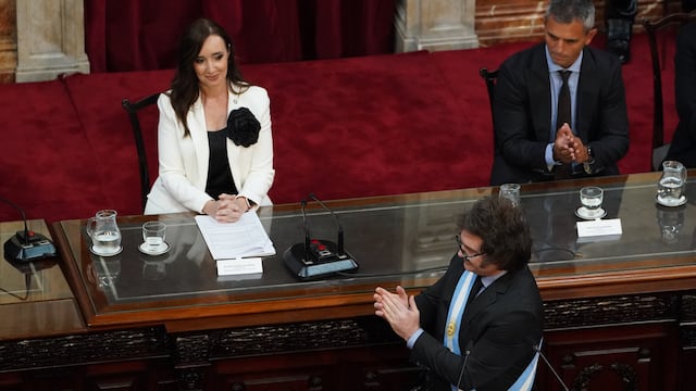 Javier Milei y Victoria Villarruel  en el Congreso.