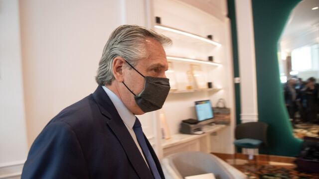 El presidente Alberto Fernández brindó declaraciones a la prensa tras reunirse con Kristalina Georgieva, directora del FMI.