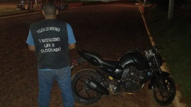 Motocicleta recuperada en Eldorado