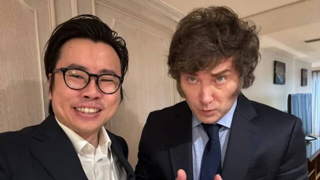 Javier Milei con Julian Peh, el fundador de KIP Protocol. (Imagen redes sociales)