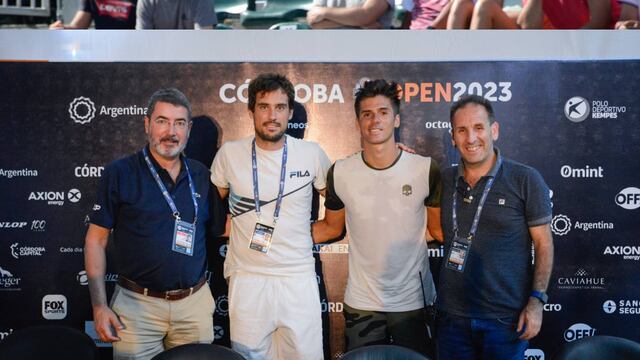 Los tenistas argentinos Guido Pella y Federico Coria participaron del sorteo del cuadro principal del Córdoba Open 2023. (Prensa Córdoba Open)