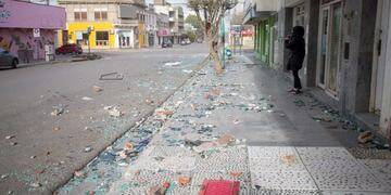 Fuertes ráfagas de viento se hicieron sentir en Comodoro Rivadavia. Foto: Télam.