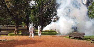 El operativo comenzó en el parque de la Independencia.