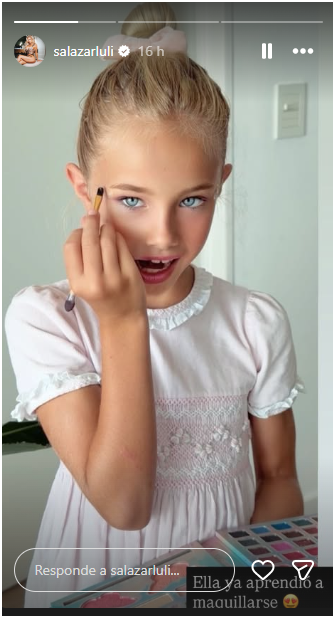 Matilda aprendió a maquillarse y Luciana mostró el resultado