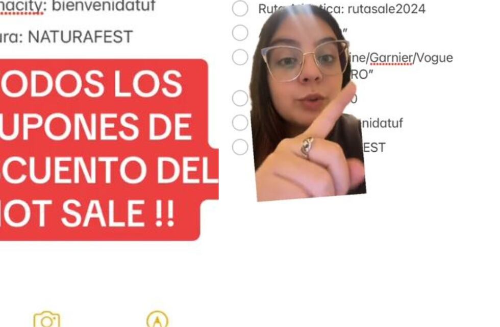 Publicó uno por uno los cupones de descuentos para aprovechar en el Hot Sale y causó furor en TikTok