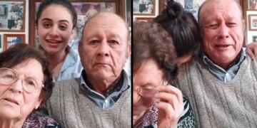 Quiso que sus abuelos mintieran pero no aguantaron la risa.