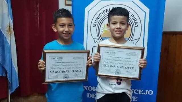 El Concejo Deliberante de Puerto Piray reconoció como personas destacadas a dos niños deportistas.