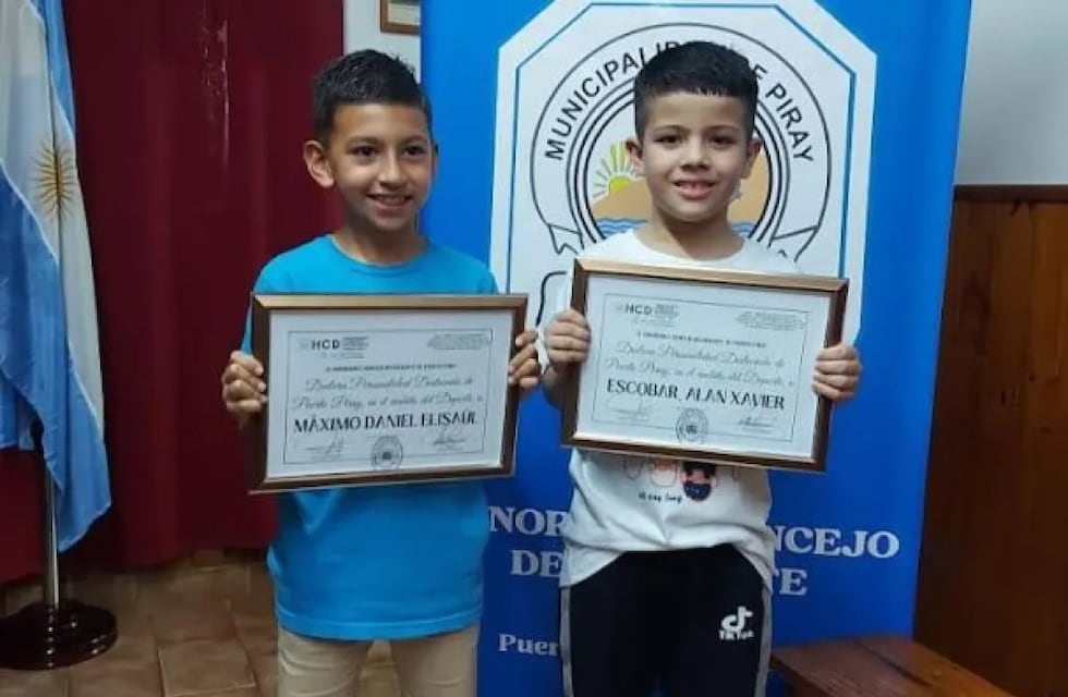 El Concejo Deliberante de Puerto Piray reconoció como personas destacadas a dos niños deportistas