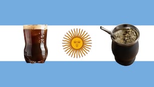Bandera de Argentina con Mate y Fernet.
