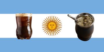 Bandera de Argentina con Mate y Fernet.
