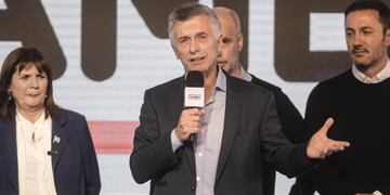 Mauricio Macri en el búnker de JxC.