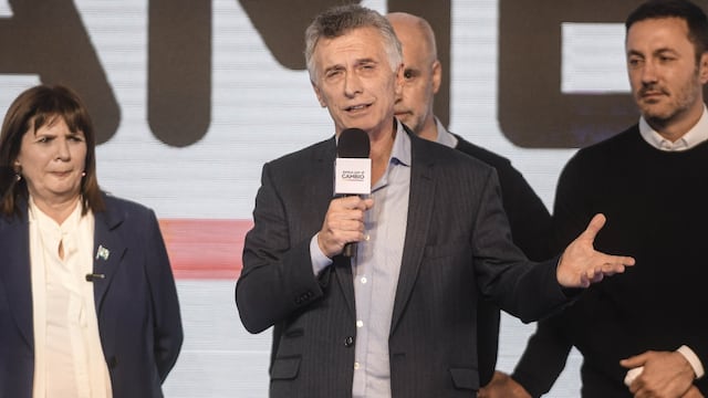 Mauricio Macri en el búnker de JxC.