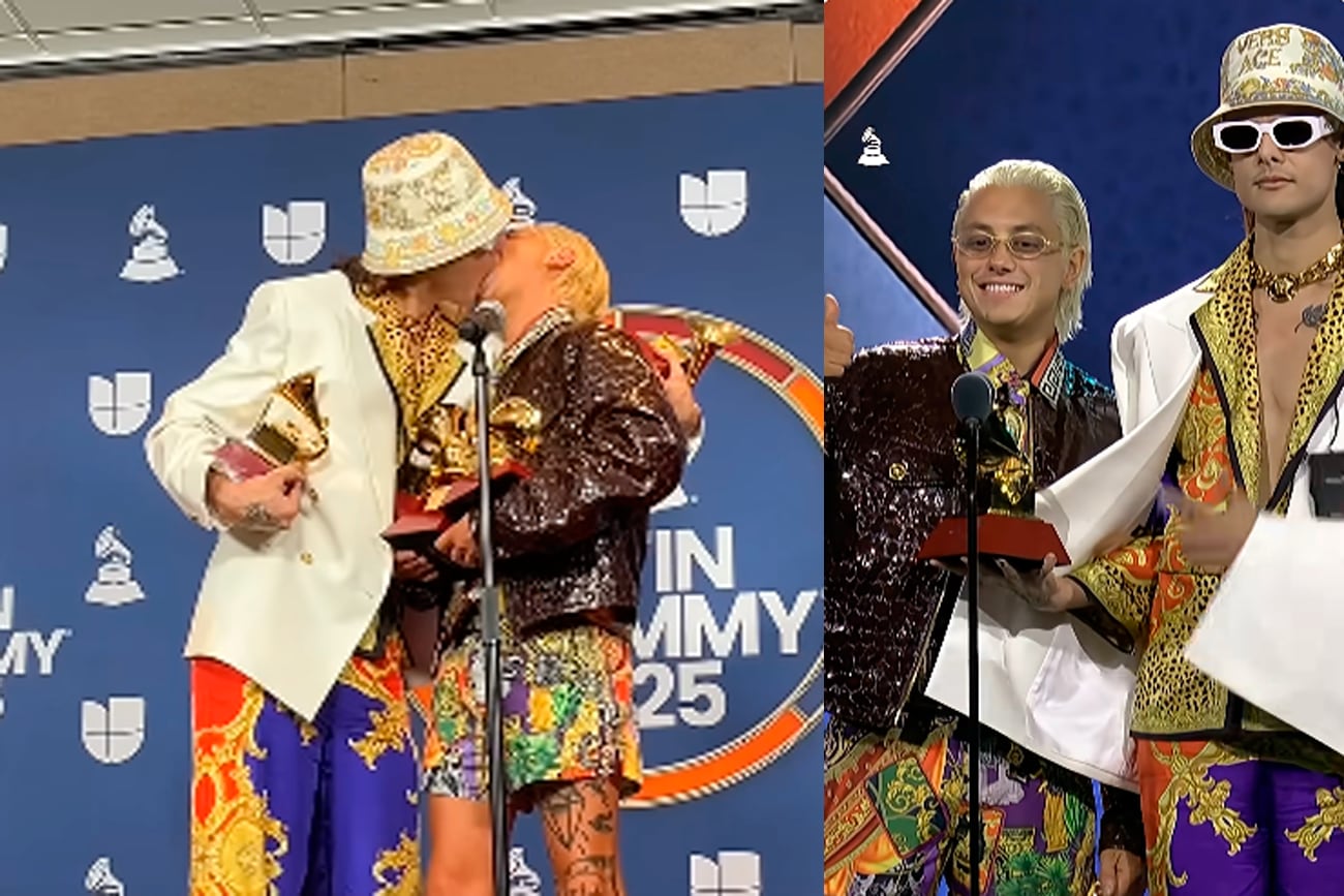 Catriel y Paco Amoroso en los Latin Grammy. Foto: captura pantalla.