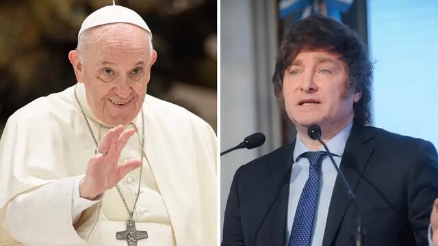 El Papa Francisco y Javier Milei. Foto: Archivo