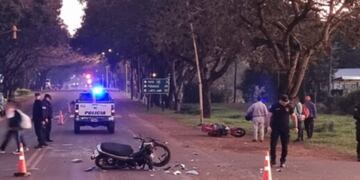 Aparatoso accidente de motos dejó un saldo de tres heridos en San José.
