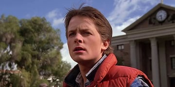 Michael J. Fox en Volver al futuro.