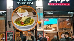 Pidió las pastas vermicellis con pesto y tuco en Pippo, el bodegón clásico de Buenos Aires