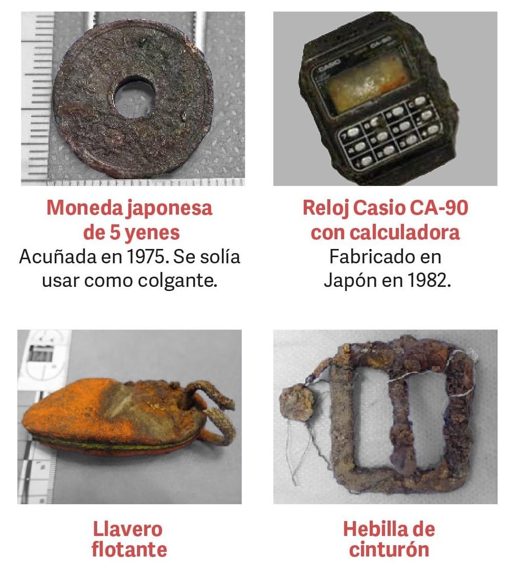 Los elementos hallados junto a los restos de Diego Fernández Lima