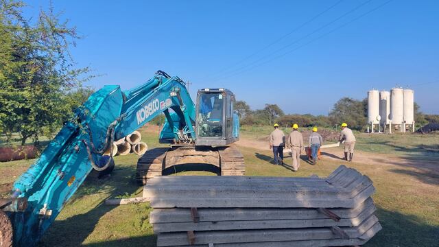 Obra de toma de agua en Gualeguaychú