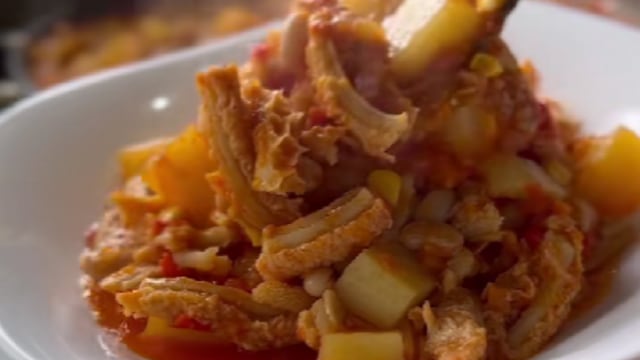 La receta de guiso de mondongo.