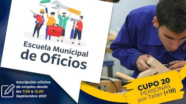 Habilitan inscripciones a la Escuela de Oficios en Montecarlo.